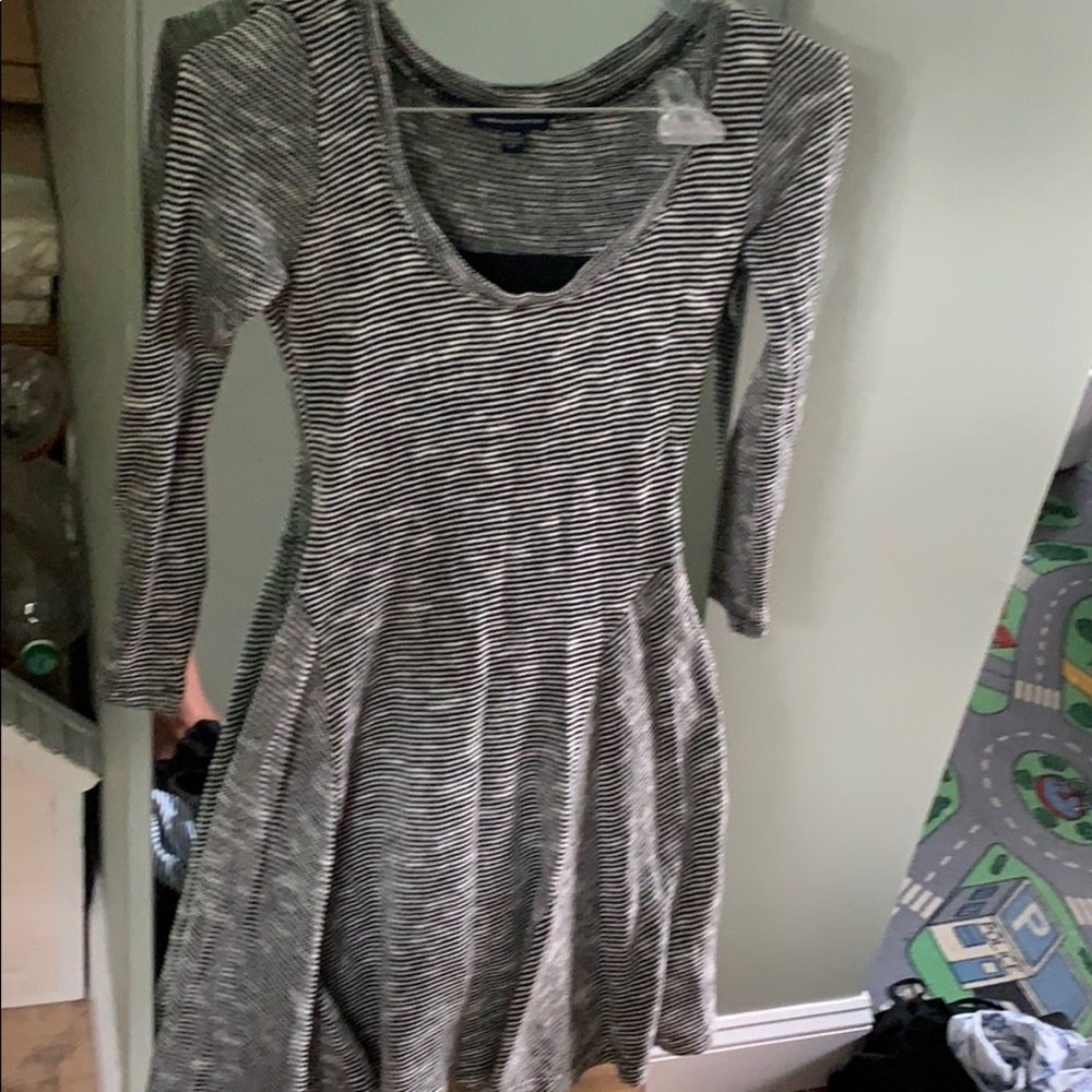 Knit half sleeve dress
